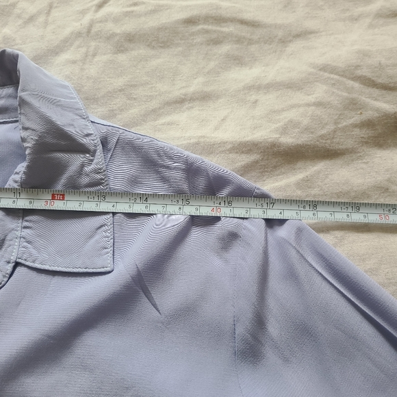 En Thread Womens Periwinkle Blue Business Professional Viscose Button-Down Shirt - Picture 12 of 13
